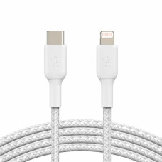 Дата кабель USB 2.0 AM to Lightning 1.0m BRAIDED white Belkin (CAA004BT1MWH)