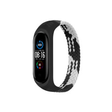 Ремінець до фітнес браслета BeCover Elastic Nylon Style для Xiaomi Mi Smart Band 5/6 (Size L) Black-White (706158)