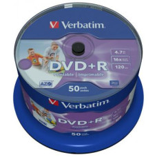 Диск DVD Verbatim 4.7Gb 16X CakeBox 50штWidePrintable (43512)