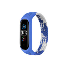 Ремінець до фітнес браслета BeCover Elastic Nylon Style для Xiaomi Mi Smart Band 5/6 (Size L) Blue-White (706162)