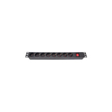 Силовий блок Eserver 19" 8 розеток, выкл., алюм. корпус PDU 220В, 16А (WT-2261A-GER-8WAY-WO)