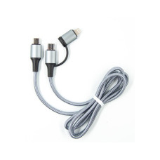 Дата кабель USB-C to USB-C/Lightning 1.0m gray Dengos (NTK-TC-TCL-GREY)