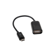 Дата кабель OTG USB 2.0 AF to Micro 5P 0.16m Lapara (LA-UAFM-OTG black)