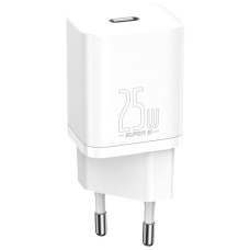 Зарядний пристрій Baseus 1xUSB 25W (USB-C) + Cable Type-C white (TZCCSUP-L02)