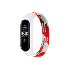 Ремінець до фітнес браслета BeCover Elastic Nylon Style для Xiaomi Mi Smart Band 5/6 (Size S) Red-White (706137)