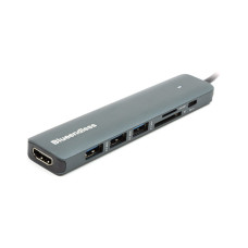 Концентратор USB Type-C to HDMI, 3x USB Type-A, SD, TF, USB Type-C PD100W PowerPlant (CA913848)