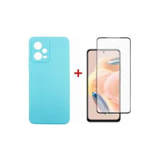 Чохол до мобільного телефона Dengos Xiaomi Redmi Note 12 Pro 5G Case + Glass (Ice blue) (DG-KM-85)