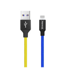 Дата кабель USB 2.0 AM to Lightning 1.0m National ColorWay (CW-CBUL052-BLY)